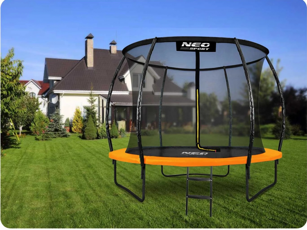 Poze Trambulina de gradina pentru copii 252cm 8ft Neo-Sport cu plasa interioara Orange nichiduta.ro 
