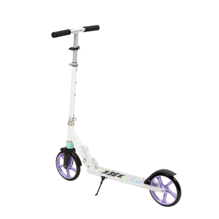 Trotineta pliabila de oras 200 mm Driff Purple White, ghidon reglabil, din otel si aluminiu, cric , suspensii, greutate suportata 100 kg, varsta 4 ani+ - 6