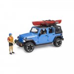 Jeep Bruder Wrangler Rubicon Unlimited cu caiac si figurina