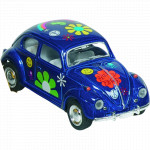 Masinuta Die Cast VW Beetle Classic cu print floral albastra