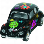 Masinuta Die Cast VW Beetle Classic cu print floral neagra