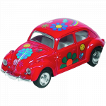 Masinuta Die Cast VW Beetle Classic cu print floral rosie