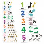 Cartonase tactile montessori cu numere si animale