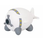 Olita educationala pentru copii Little Mom, cu colac moale din spuma PU, manere laterale, vas colector detasabil, Capac rabatabil cu functie de spatar, picioare antiderapante, dimensiune 43 x 32 x 55 cm, Airplane Grey