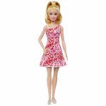 Papusa Barbie fashionistas blonda cu parul prins in coada