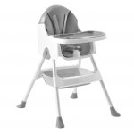 Scaun de masa Little Mom 2in1 cu perna si cos pentru accesorii Grey