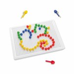Set creativ mozaic Tabla compacta mozaic cu peg-uri colorate
