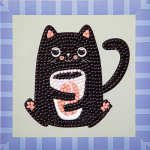 Set creativ pictura cu diamante Cofee Bean Kitten pisicuta