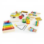 Set cu instrumente muzicale Ecotoys pentru copii din lemn 14 instrumente ESC-W-0243C