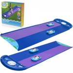 Tobogan cu apa pentru 2 persoane Bestway H2O Go,Lungime 488 cm, 2 Piste, Conectare la furtun, Aspersoare incorporate, Punct finish gonflabil, Patch de reparare inclus