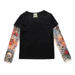 Tricou copii negru cu tatuaj marime 90 model A