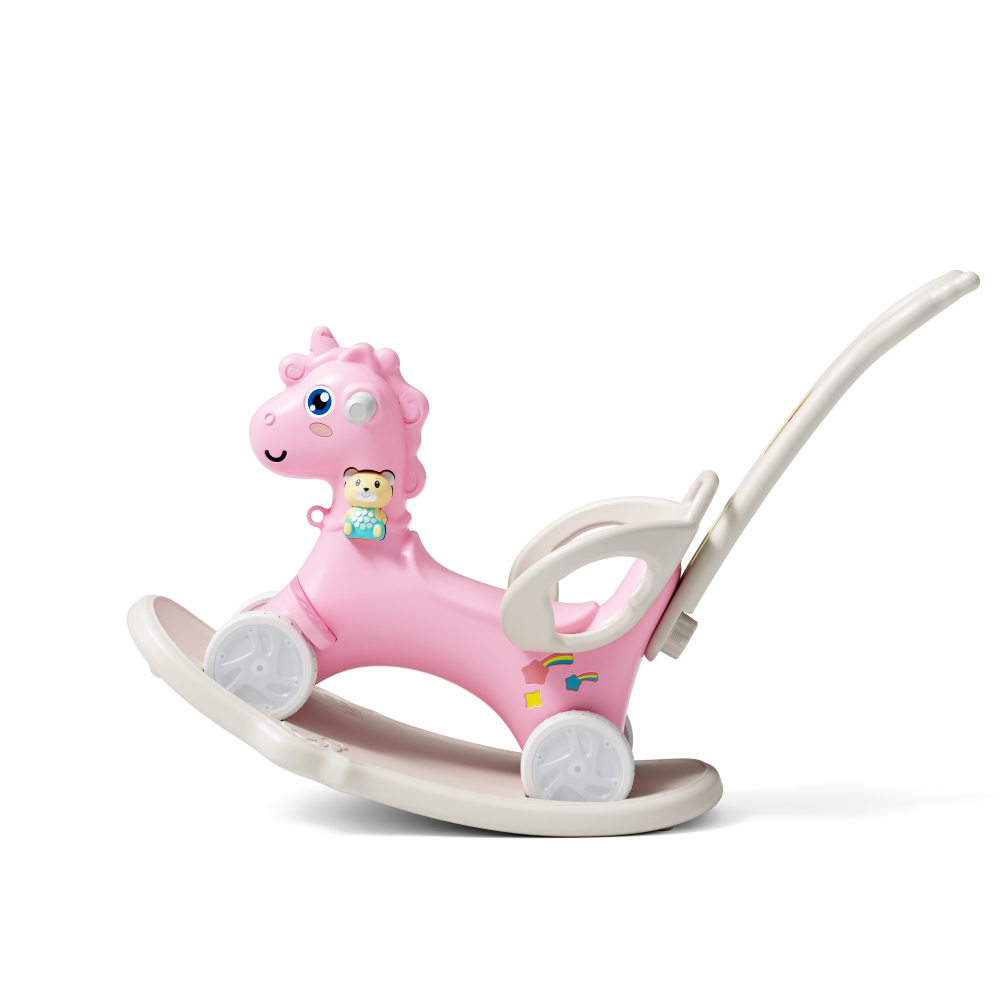 Balansoar 3 in 1 cu maner parental Nichiduta Unicorn Pink