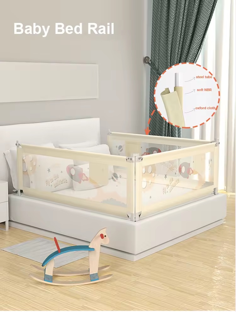 Bariera de protectie pentru pat Little Mom Baby Bed Green 150 cm - 2 | YEO