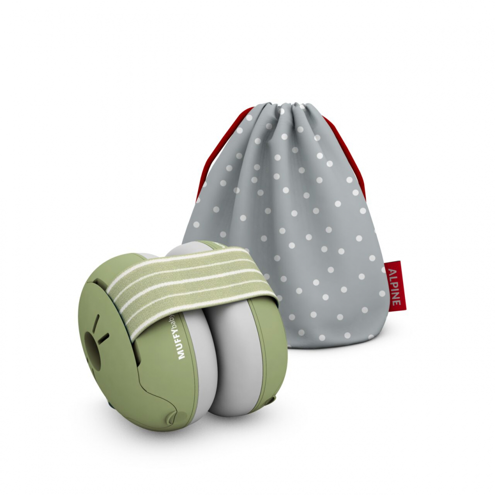 Casti antifonice pentru bebelusi Alpine Muffy Baby Green ALP27464