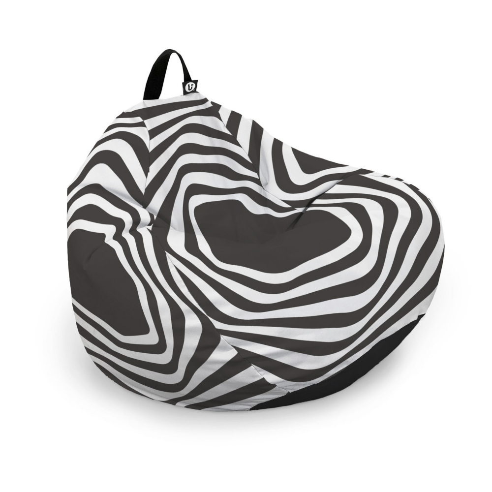 Husa fotoliu Puf Bean Bag tip Para L fara umplutura abstract zebra - 5