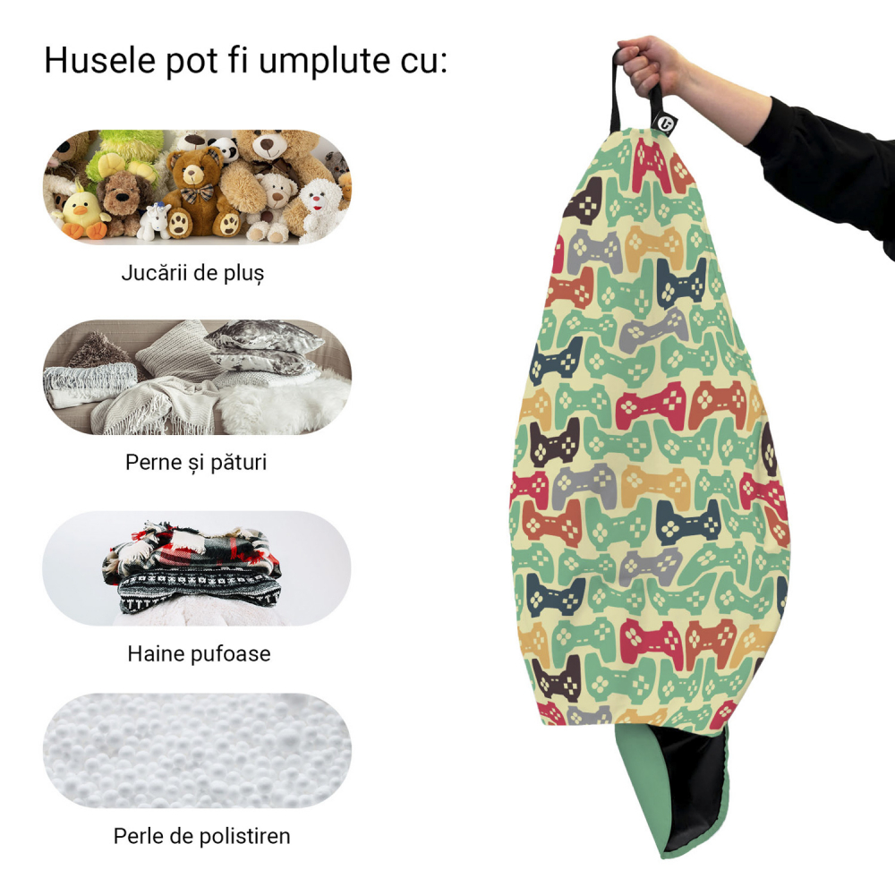 Husa fotoliu Puf Bean Bag tip Para L fara umplutura controllers