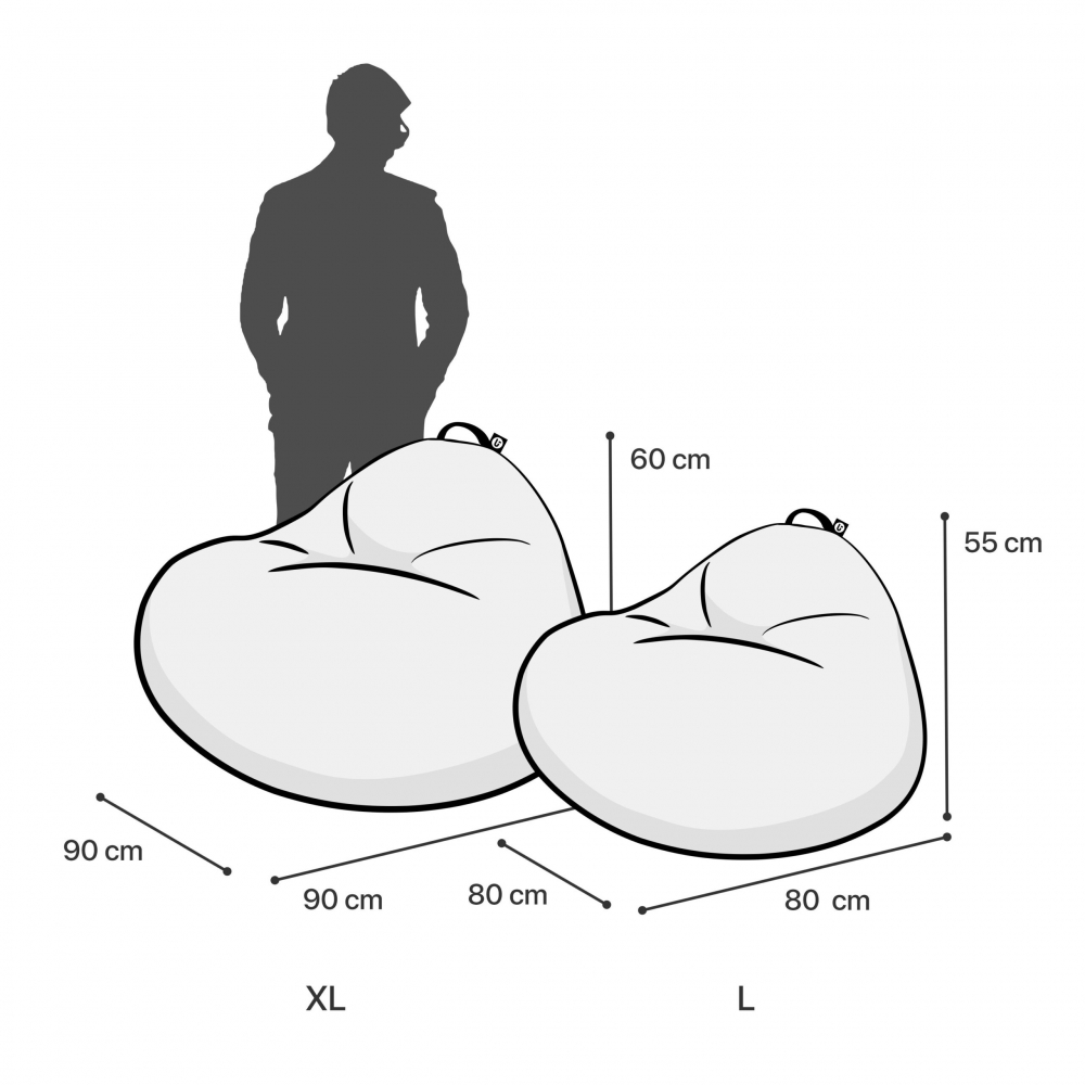 Husa fotoliu Puf Bean Bag tip Para L fara umplutura inimi fundal alb - 4