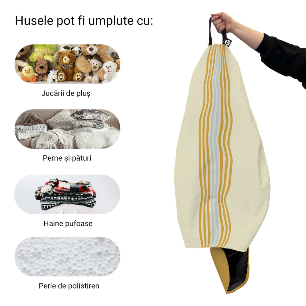 Husa fotoliu Puf Bean Bag tip Para L fara umplutura marasusa