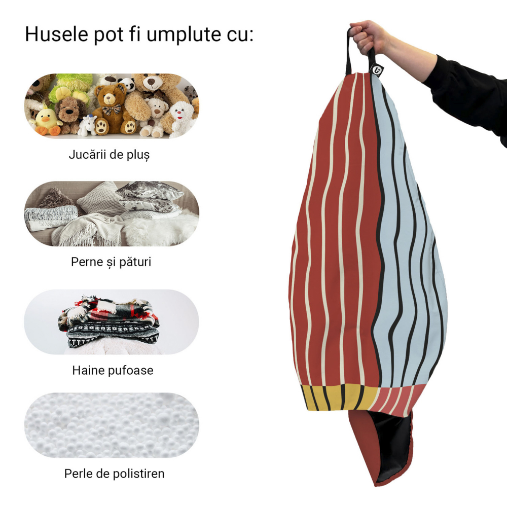 Husa fotoliu Puf Bean Bag tip Para L fara umplutura Rodas