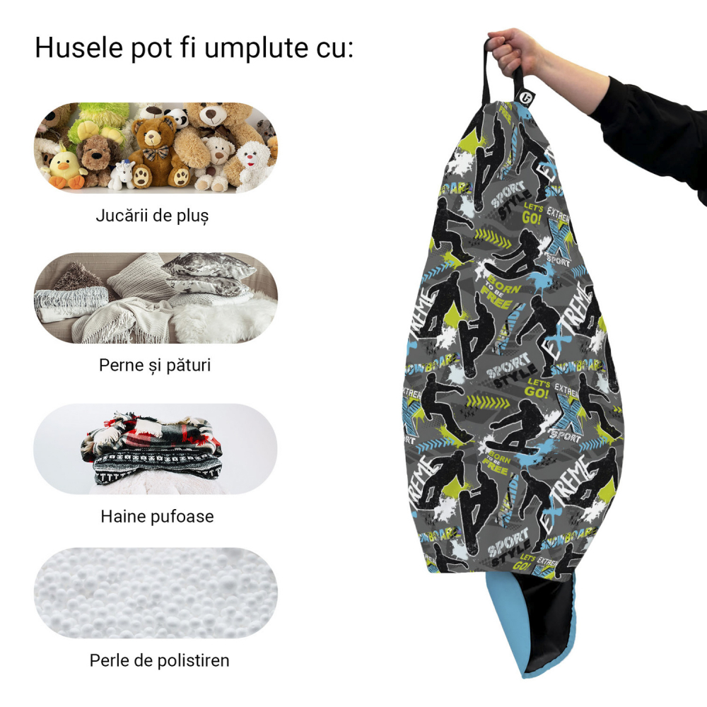 Husa fotoliu Puf Bean Bag tip Para L fara umplutura x-sport