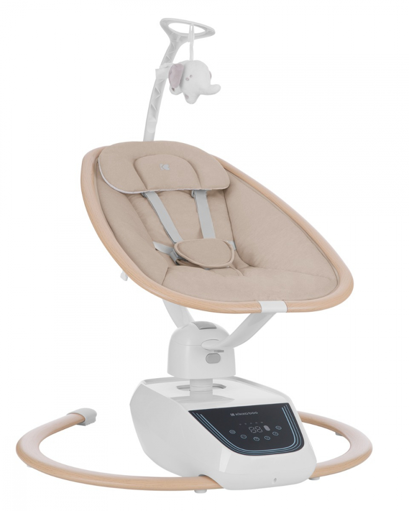 Leagan electric KikkaBoo cu leganare laterala telecomanda si carusel BeeMoove Bej