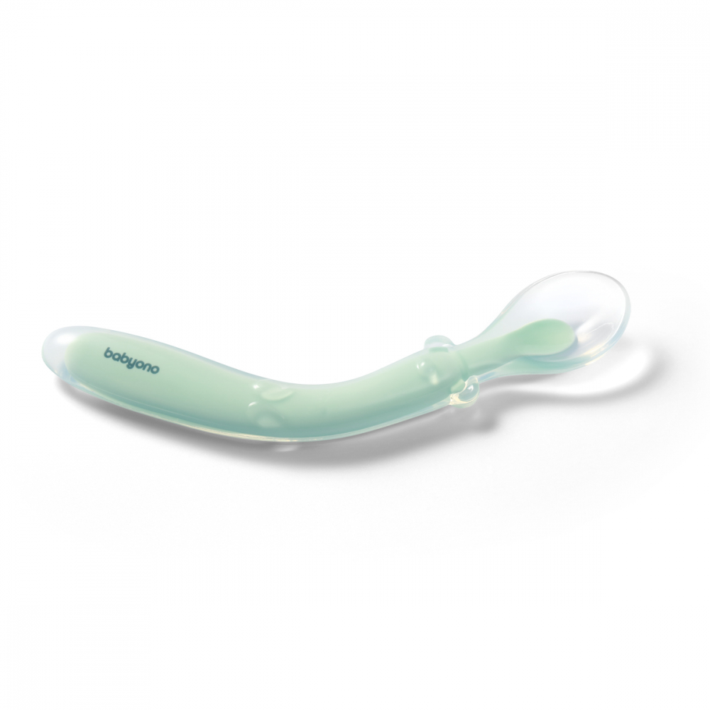 Lingurita flexibila din silicon Babyono menta - 1 | YEO