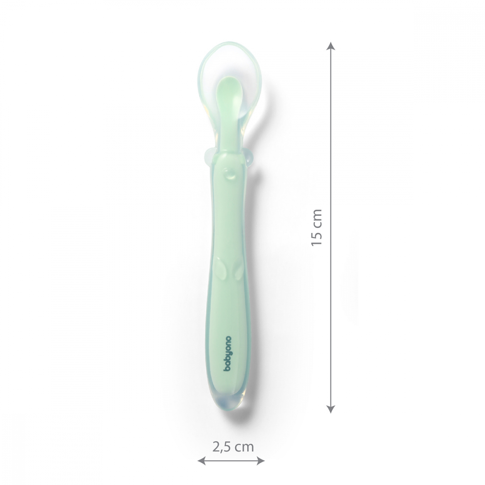 Lingurita flexibila din silicon Babyono menta - 2 | YEO