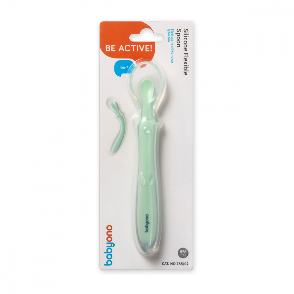 Lingurita flexibila din silicon Babyono menta - 3 | YEO