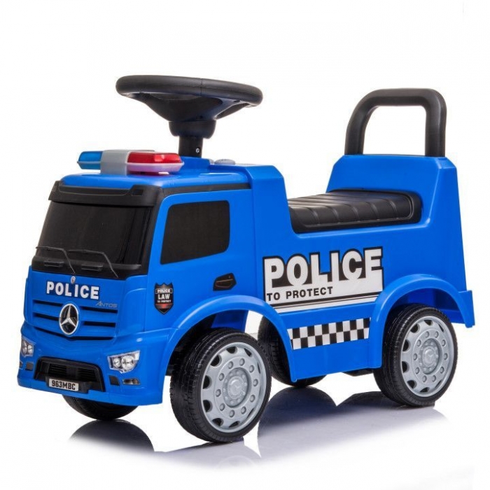 Masinuta de impins cu led Mercedes Politie Albastru - 8