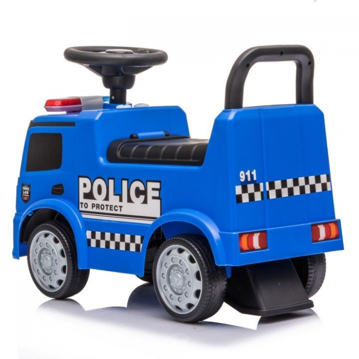 Masinuta de impins cu led Mercedes Politie Albastru - 1