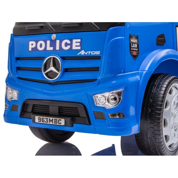 Masinuta de impins cu led Mercedes Politie Albastru - 5