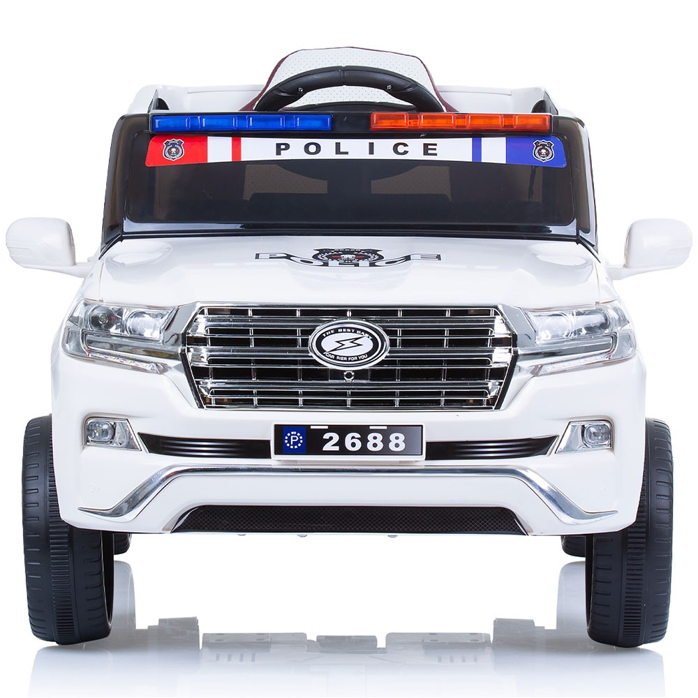 Masinuta electrica Chipolino SUV Police Patrol cu scaun din piele white