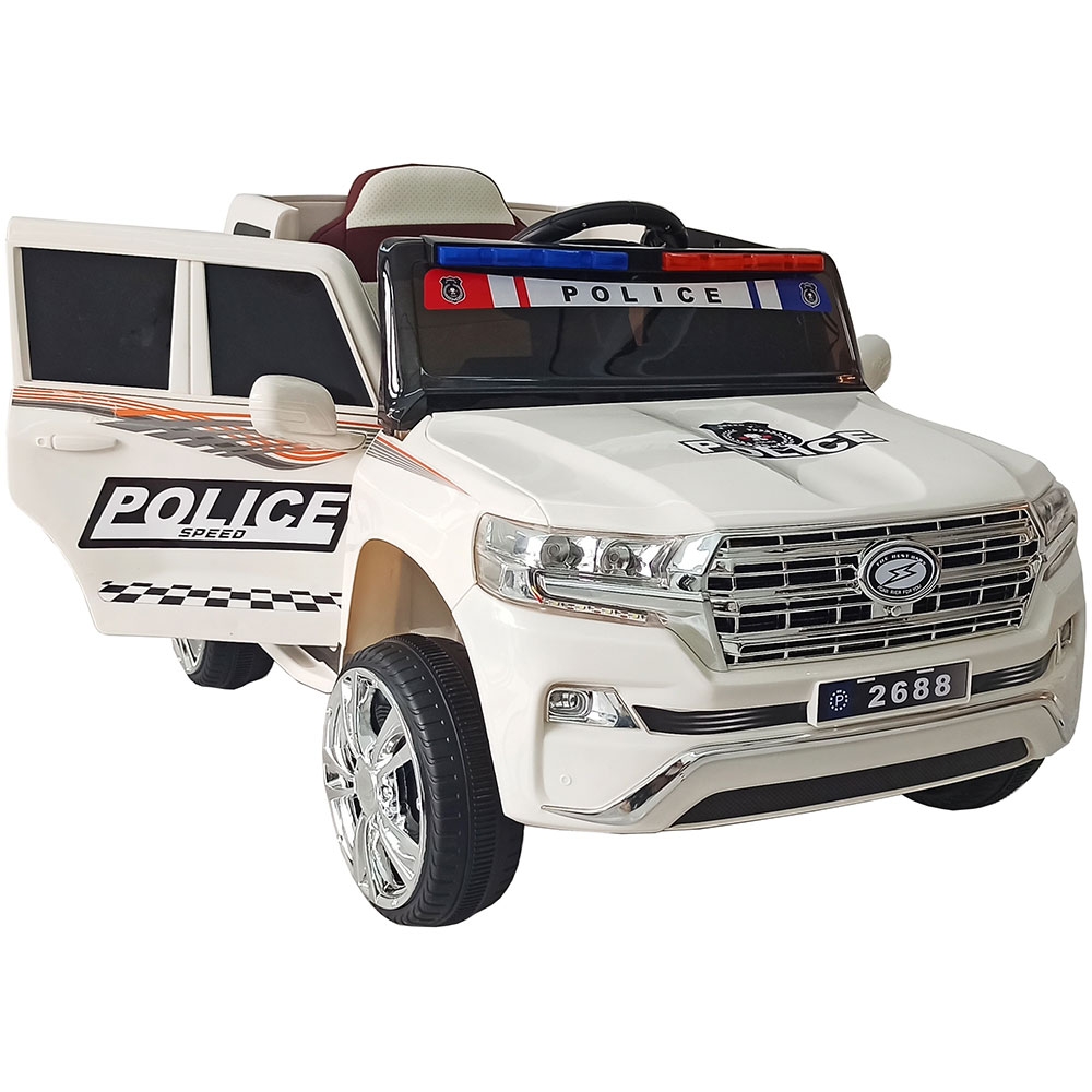 Masinuta electrica Chipolino SUV Police Patrol cu scaun din piele white - 3