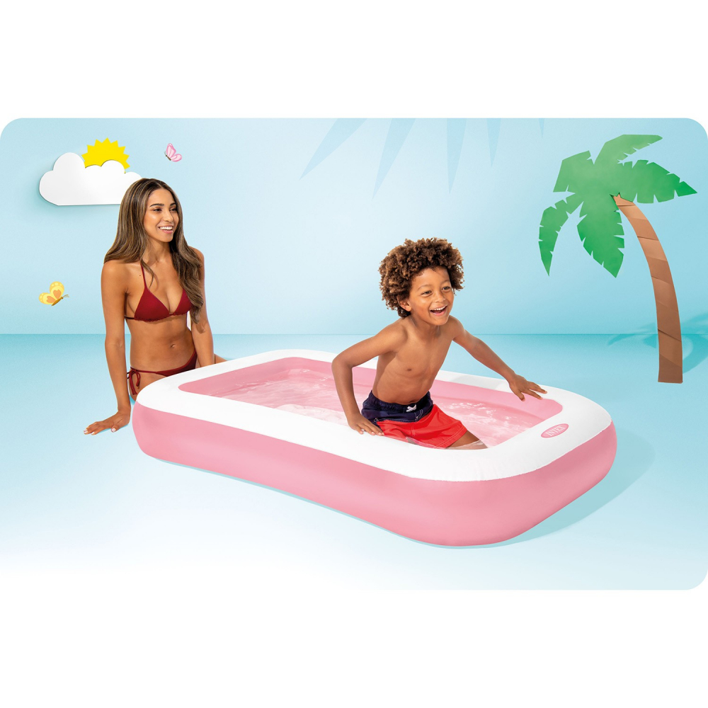 Piscina gonflabila dreptunghiulara 166x100x25 cm Intex Roz - 2 | YEO