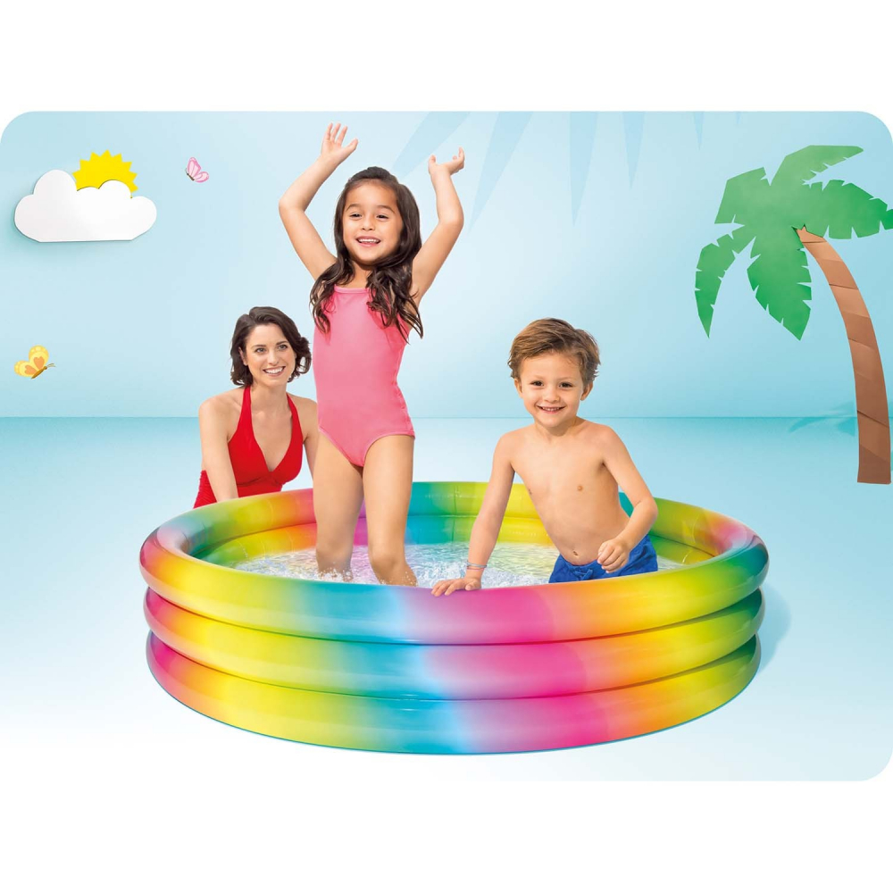 Piscina gonflabila multicolor pentru copii Intex Rainbow 330 litri 147 x 33 cm - 2 | YEO