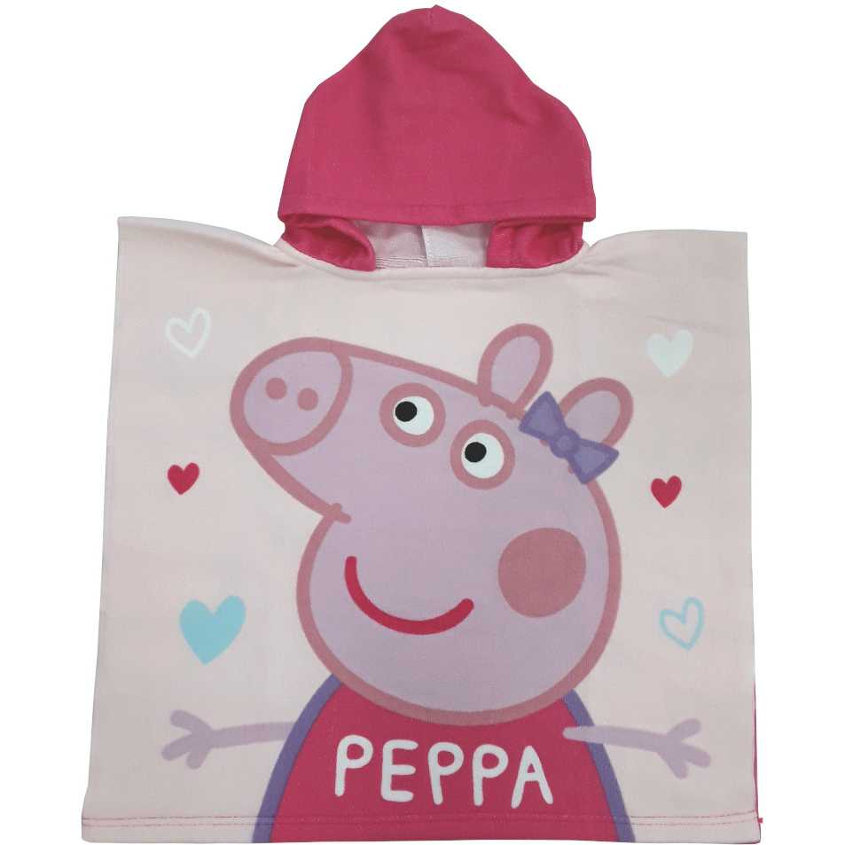 Poncho cu gluga Eplusm Peppa Pig Better Together 55x110 cm EPMPP52461237 roz - 2 | YEO