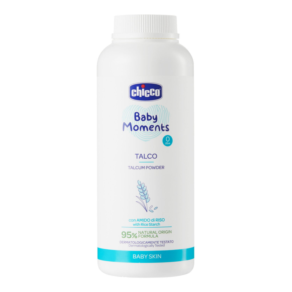 Pudra de talc Chicco Baby Moments 150g 0luni+