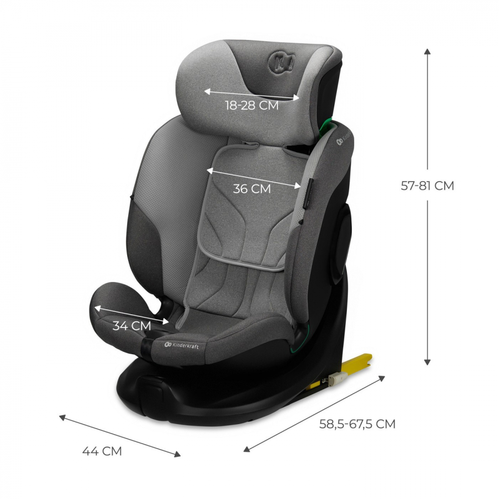 Scaun auto Kinderkraft I-Fix I-Size 40-150 cm cool grey