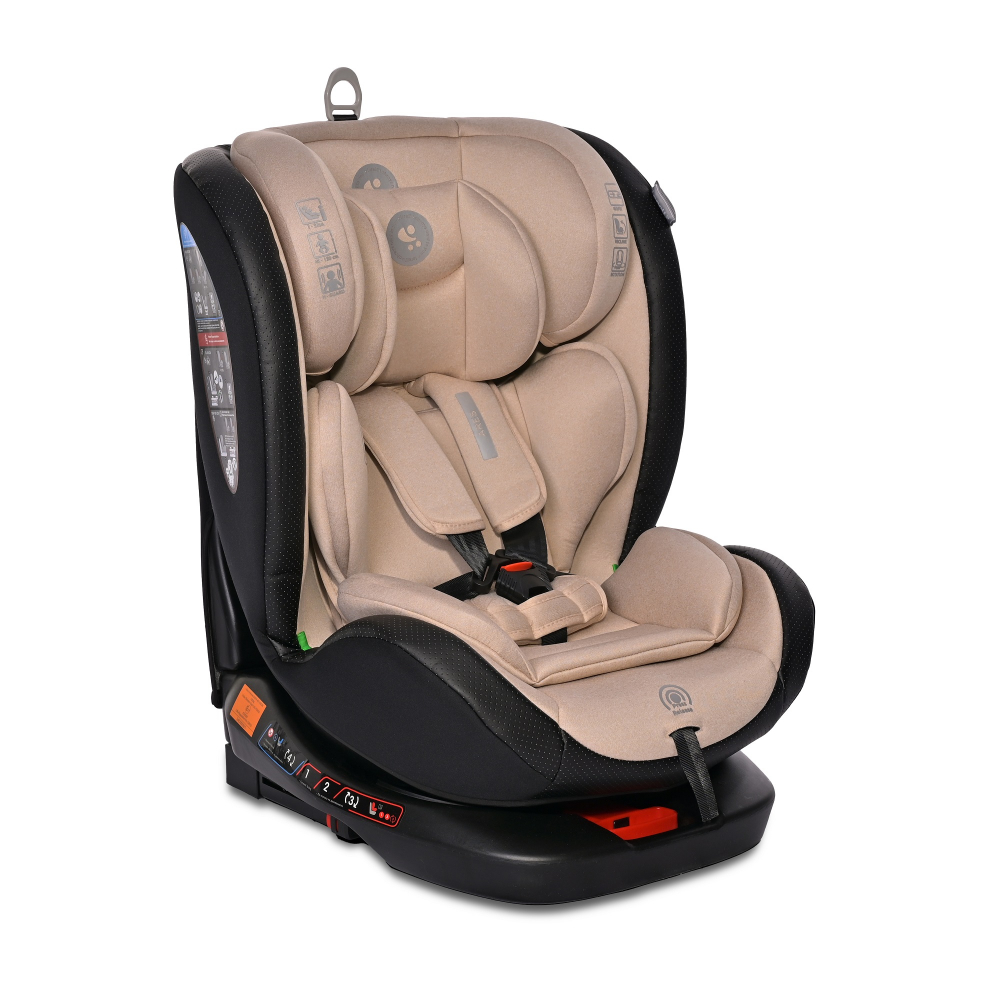 Scaun auto pentru copii cu isofix Ares i-Size si rotativ 360 grade 0 luni-12 ani Beige