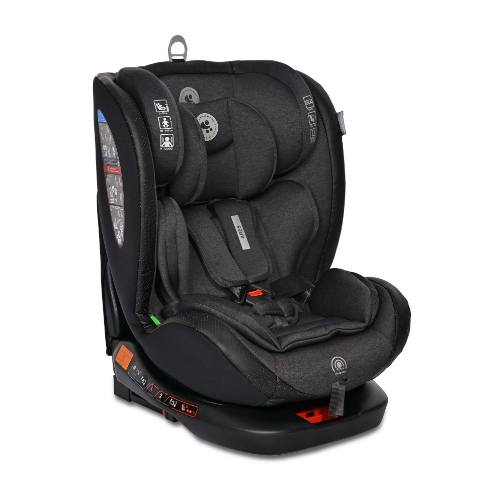 Scaun auto pentru copii cu isofix Ares i-Size si rotativ 360 grade 0 luni-12 ani Black