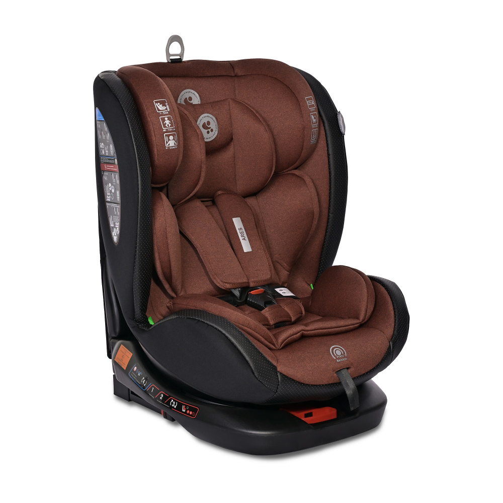 Scaun auto pentru copii cu isofix Ares i-Size si rotativ 360 grade 0 luni-12 ani Ginger