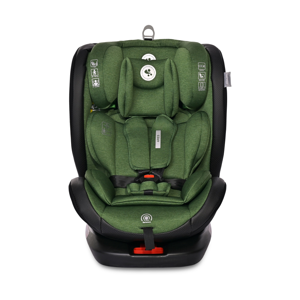 Scaun auto pentru copii cu isofix Ares i-Size si rotativ 360 grade 0 luni-12 ani Green - 1