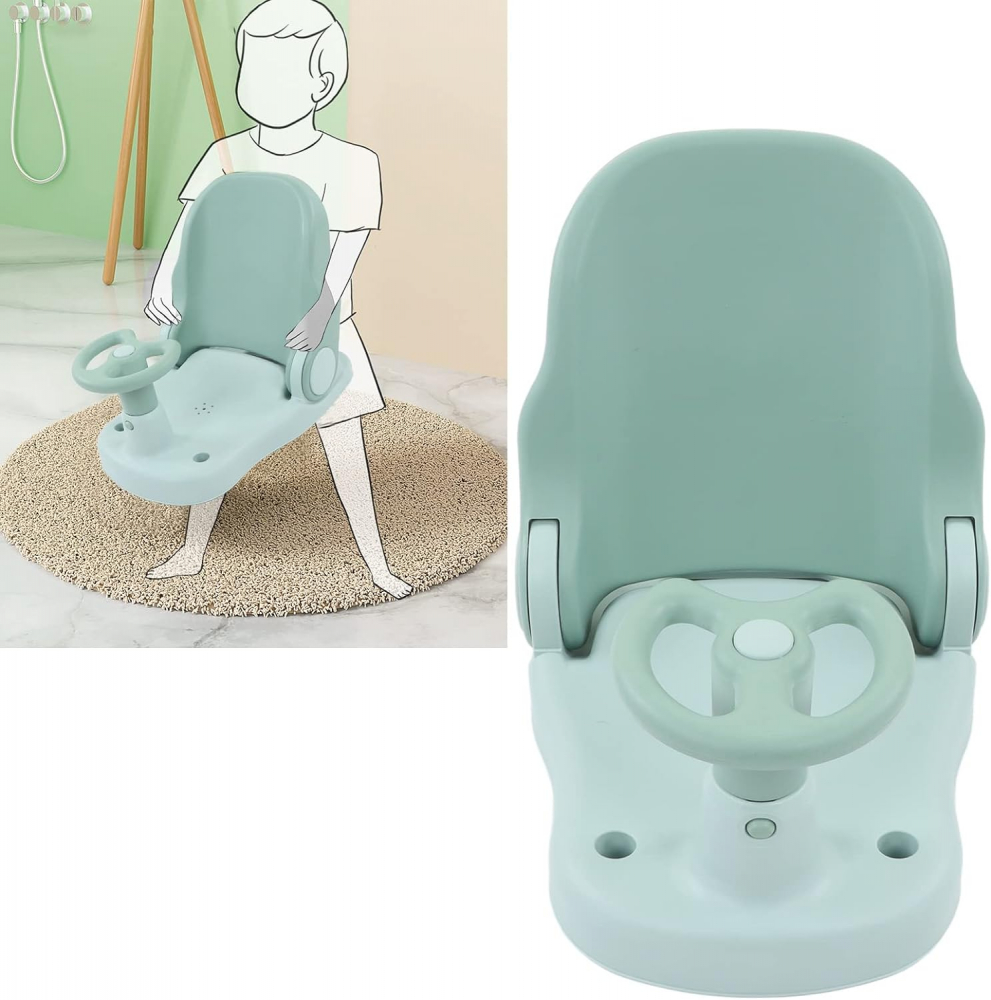 Scaun de baie cu volan si spatar reglabil Little Mom Blue Driver - 1 | YEO