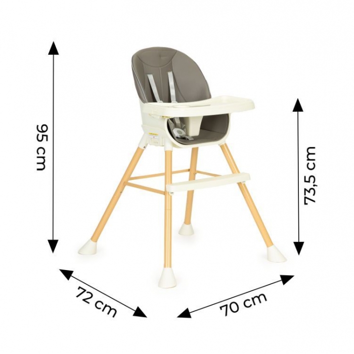 Scaun de masa 2 in 1 Ecotoys HA-018 gri