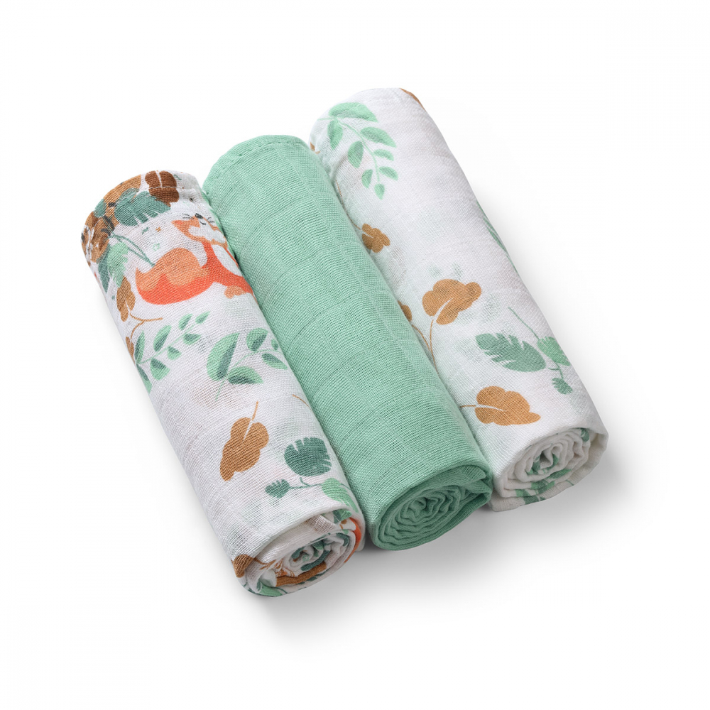 Set 3 scutece Babyono din muselina soft menta