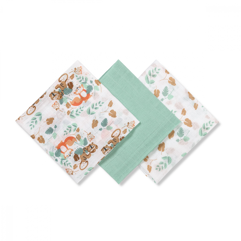 Set 3 scutece Babyono din muselina soft menta - 1 | YEO