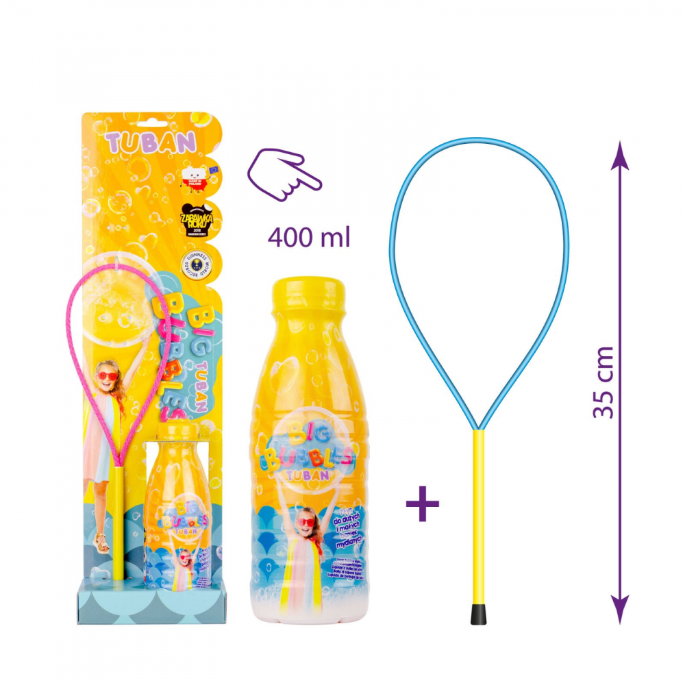 Set baloane de sapun gigante cu inel si solutie 400 ml