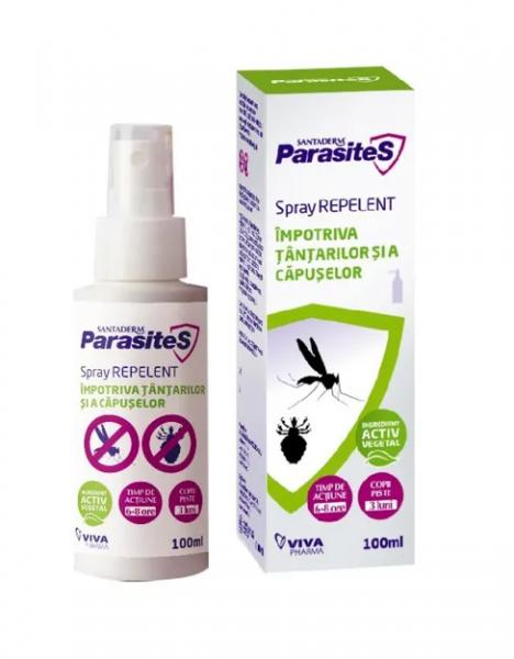 Spray repelent impotriva tantarilor si a capuselor Parasites Santaderm 100ml Viva Pharma