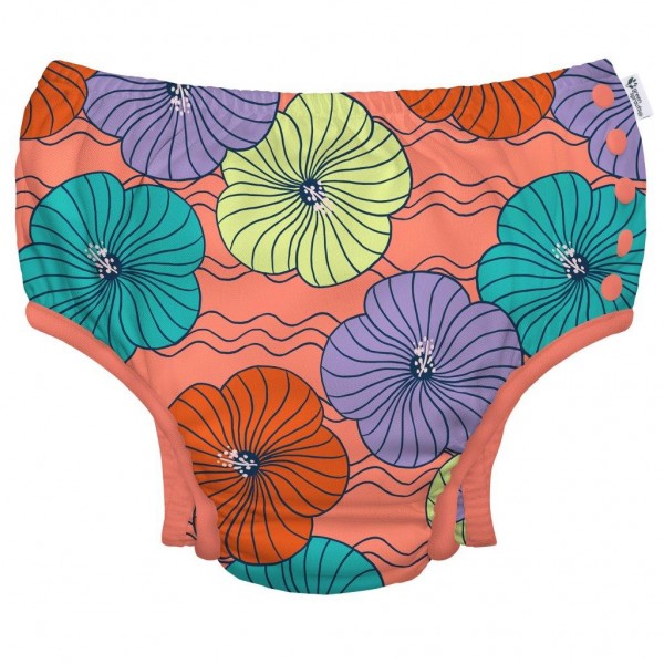 Slip copii eco SPF 50+ refolosibil cu capse Green Sprouts by iPlay Tea Hibiscus 3T