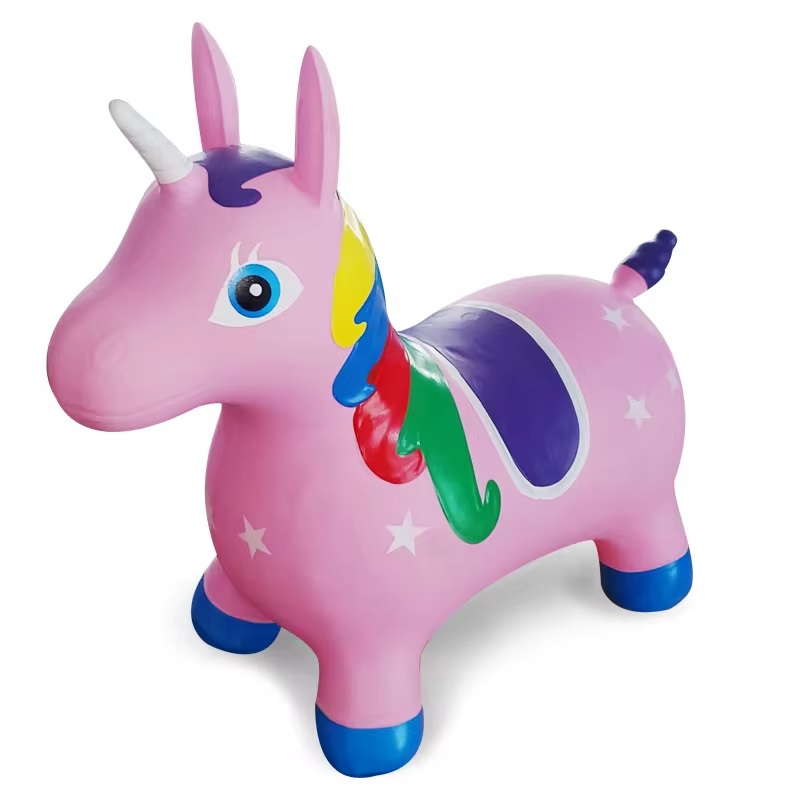 Unicorn gonflabil de sarit cu lumini si sunete Roz